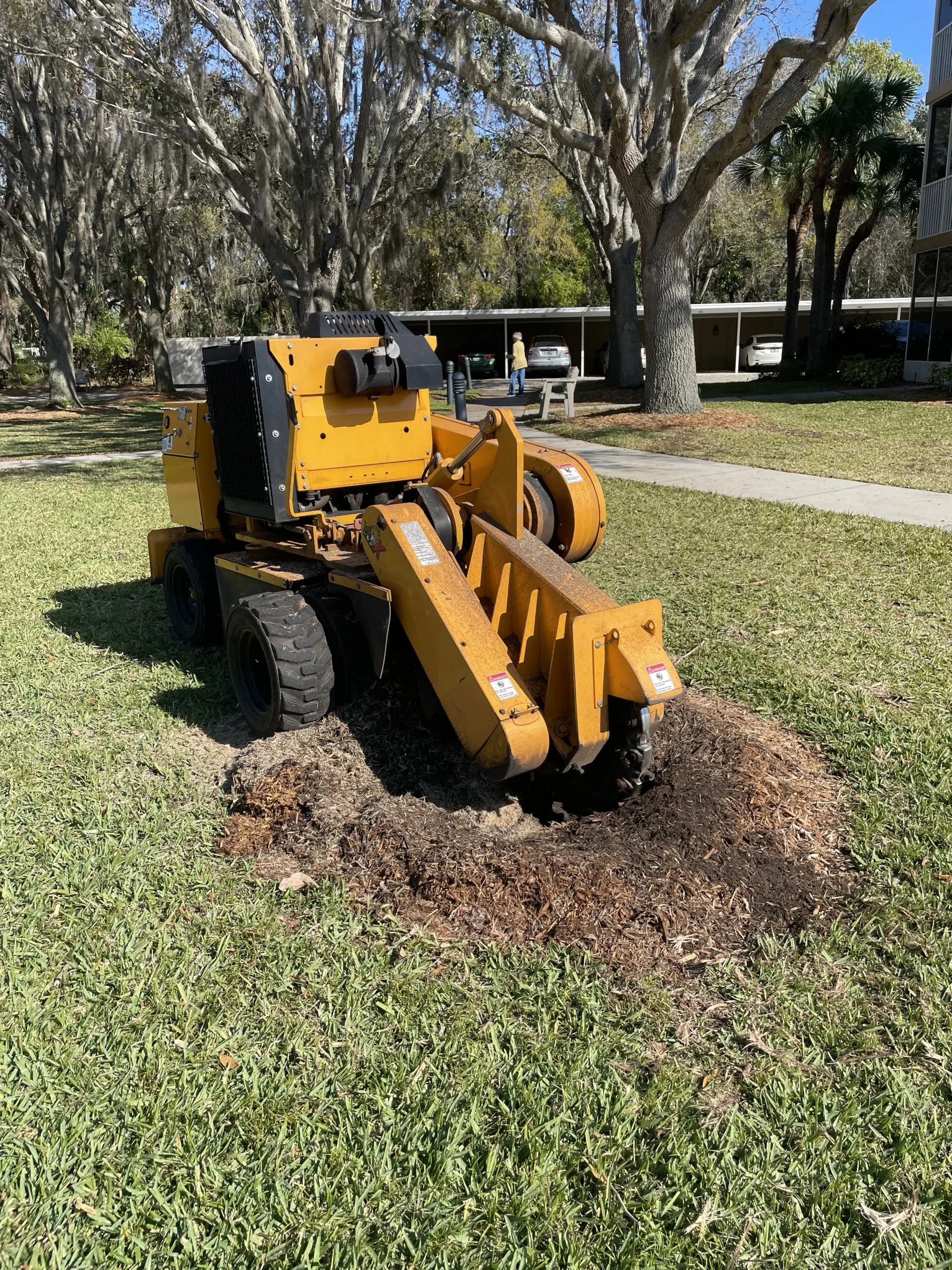 Land clearing with heavy equipment removing trees and brush from a Florida lot